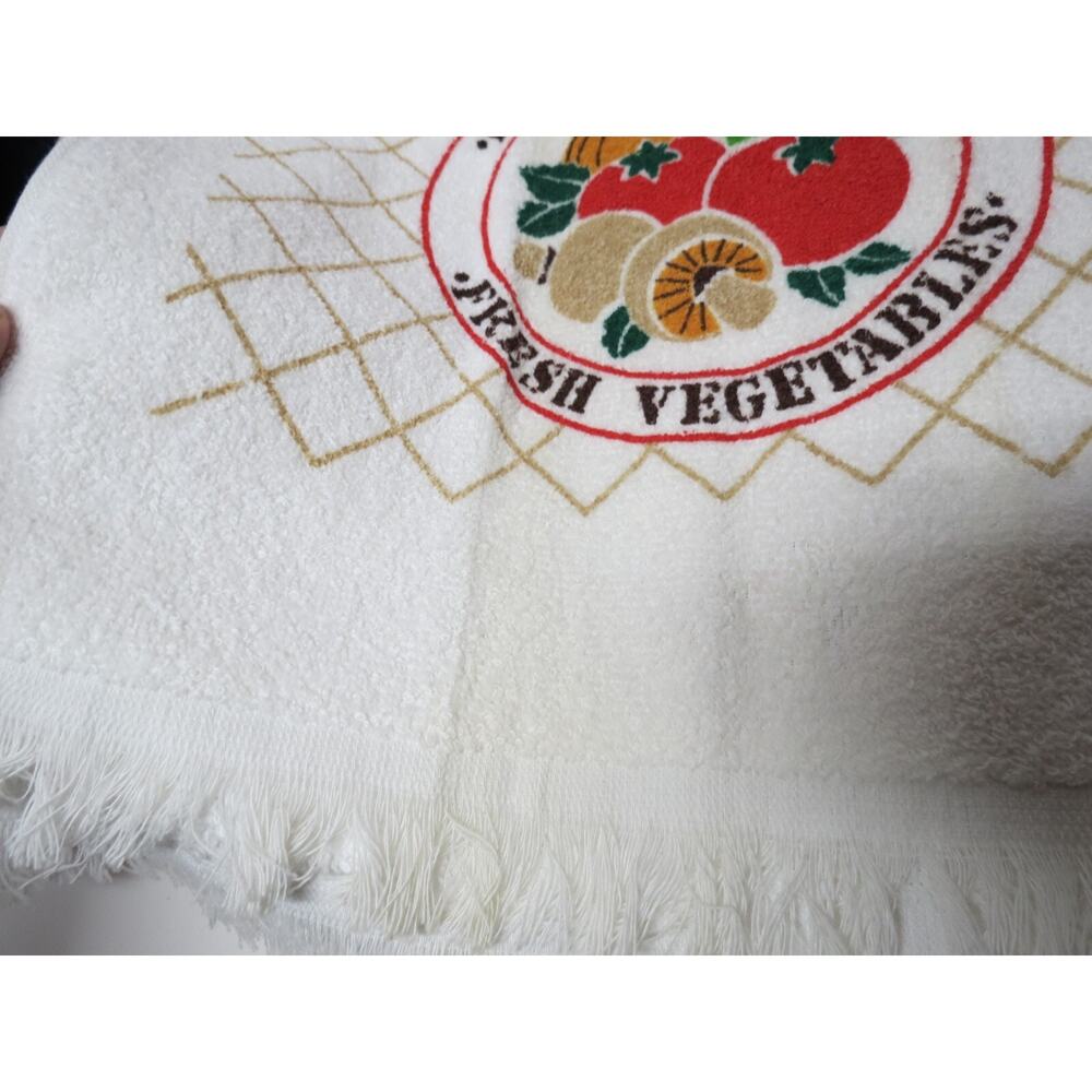 Lot of 3 Vintage Terry Kitchen Towels 1980s w/ Tags Mushroom, Chicken, Vegetable - Picture 10 of 16